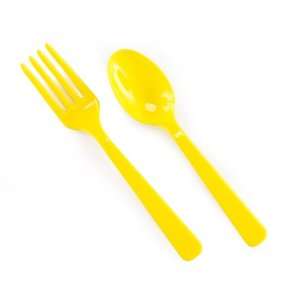  Lets Party By Party Destination Forks & Spoons   Yellow 