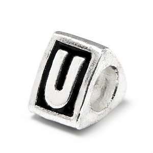 Letter U Alphabet Charm By Olympia   Compatible with Pandora & Troll 