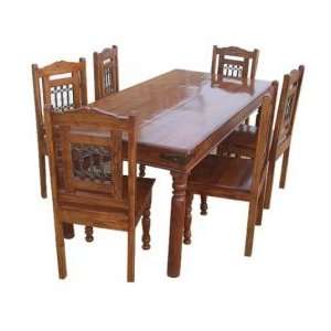   Wood Kitchen Dining Table Chairs Room Set Furniture