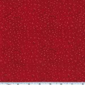  45 Wide Cookie Cutter Christmas Snow Dots Red Fabric By 
