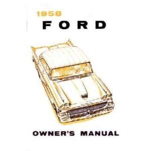 1958 FORD FAIRLANE Owners Manual User Guide