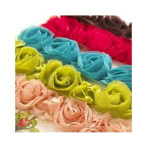  Bloomers Fabric Flower Trim 1.5 Wide 5 Colors/18 Each 
