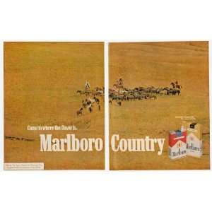   Marlboro Country Horse Herding Fall 2 Page Print Ad (10418) Home