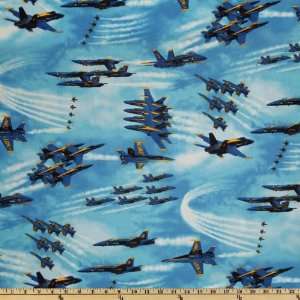  44 Wide Patriots U.S. Navy Blue Angels Blue Fabric By 