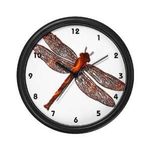  Fire Dragonfly Art Wall Clock by 