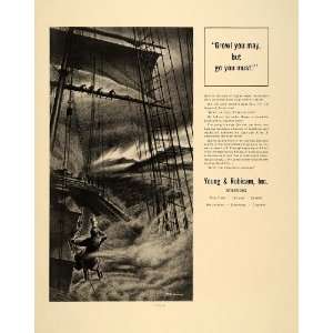  1938 Ad Young & Rubicam Advertising Clipper Ship Storm 