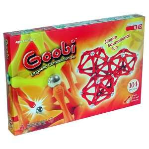  Goobi 104 Piece Advanced Magnet Construction Set, Red 