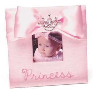  Pink Fabric Princess Frame with Jeweled Crown Baby