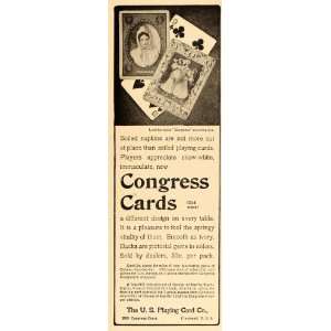  1908 Vintage Ad Congress U. S. Playing Cards Cincinnati 