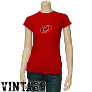   Hurricanes Ladies Red Big Time Play Vintage T shirt