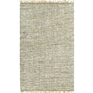  4 x 6 Leather and Hemp Rectangle Flat Weave Rug