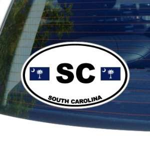  SC SOUTH CAROLINA State Auto Oval Flag   Window Bumper 