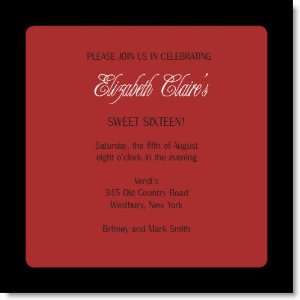  Red And Black Square Party Invitations Health & Personal 