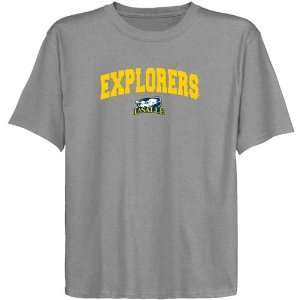  NCAA La Salle Explorers Youth Logo Arch T shirt   Ash 