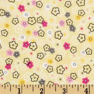  44 Wide Party In Pink Pastel Yellow Floral Fabric By The 