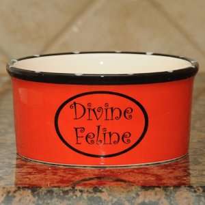   Divine Feline Ceramic Pet Feeding and Water Bowl