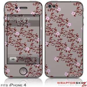  iPhone 4 Skin   Victorian Design Red (DOES NOT fit newer 