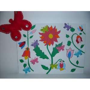 3D Butterfly in Flower Garden Canvas Painting Kit  Kitchen 