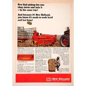  1967 Ad New Holland Flail Pickup Bales Farming Equipment 