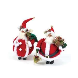  Set of 2 Christmas Traditions Standing Santa Claus Figures 