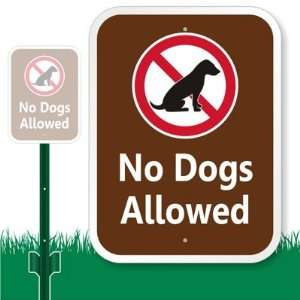  No Dogs Allowed (with Dog Graphic) Aluminum Sign with 