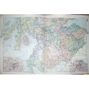    BACON MAP 1894 SCOTLAND PPLAN EDINBURGH GLASGOW