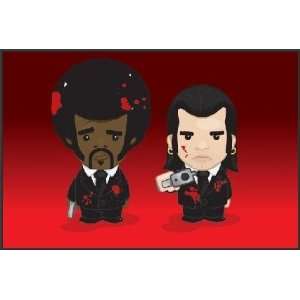  Pulp Fiction Vince and Jules Cartoon Poster Print Framed 