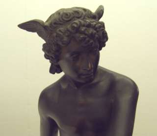Marius Montagne Signed Bronze Sculpture Seated Mercury  
