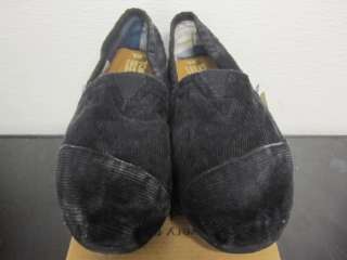 TOMS BLACK STONEWASH CORDUROY MENS CLASSICS Shoes sz 8 13 BNIB $70 