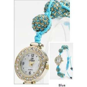 Syms Clear/Baby Blue Australian Crystal Shamballa Inspired Bracelet 