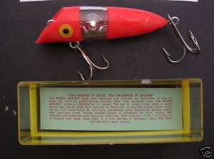VINTAGE NEON MICKEY GLOW NEON LIGHT FISH LURE & PAPERS  