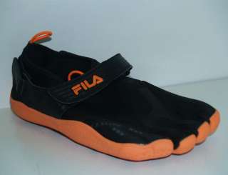 Fila Skele Toes EZ Slide Black/Neon Orange Athletic Shoe  