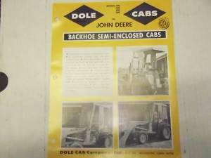 Dole Cabs John Deere Sales Ad Back Hoe 1960s  