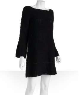 Diane Von Furstenberg black crochet Lerida sweater dress   