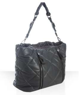 Moncler grey quilted leather Moncler a Porter shoulder bag