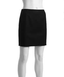Tahari black cotton blend side zip Alexis mini skirt
