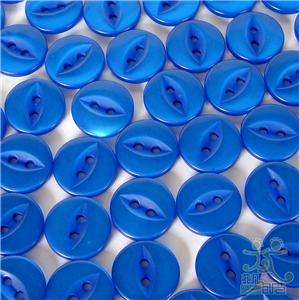 50 blue plastic fisheye baby buttons lots craft Ø11mm  