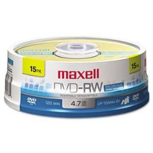 Maxell DVD RW Discs 4.7GB 2x Spindle Gold 15/Pack Cost Effective Data 