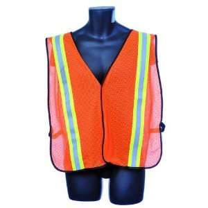  Safety Mesh Vest Orange With Contrasting Stripe Case Pack 