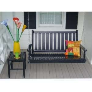   Seating Dixie 4 ft. Slat Back Wood Porch Swing Patio, Lawn & Garden