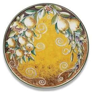   Handmade Toscana Round Plate with Olives From Italy
