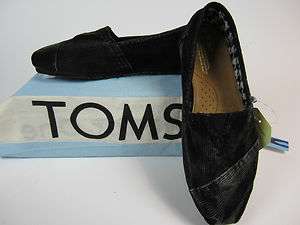 Toms Classics Black Stone Washed Cords Corduroy Womens Shoes All Size 