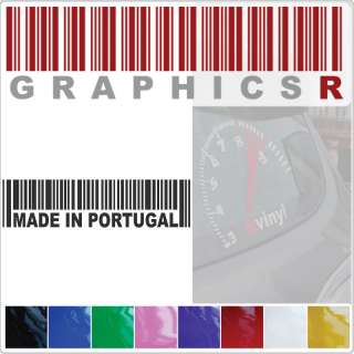 Sticker Decal Vinyl Graphic Window Wall Barcode Pride Made In Portugal 