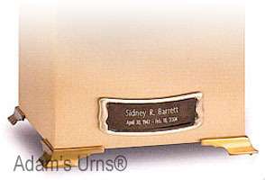 PERSONALIZED BRASS FUNERAL CREMATION URN NAME PLATE  