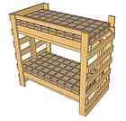Single Twin Loft Bed, Bunk Bed Plans for College Dorm or Children