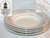 Fairfield Fine China Rosepoint Rimmed Soup Bowls MINT  