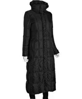 Cole Haan black quilted poly full length down coat   