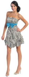 Prom Dress Junior Short Designer Zebra Print Gown #2615 