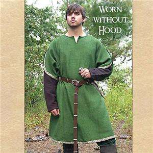 ROBIN HOOD Sherwood Forest GREEN ARCHER TUNIC with HOOD  