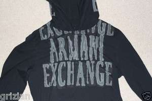Armani Exchange Small Gold Silver Black Foil Hoodie Hoody Hooded Light 